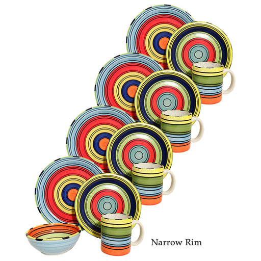 Acapulco Colorful Striped 16 piece Dinnerware Set by HF Coors