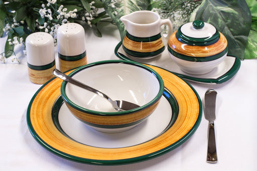 Terra Patina Brown & Green 16 piece Dinnerware Set by HF Coors