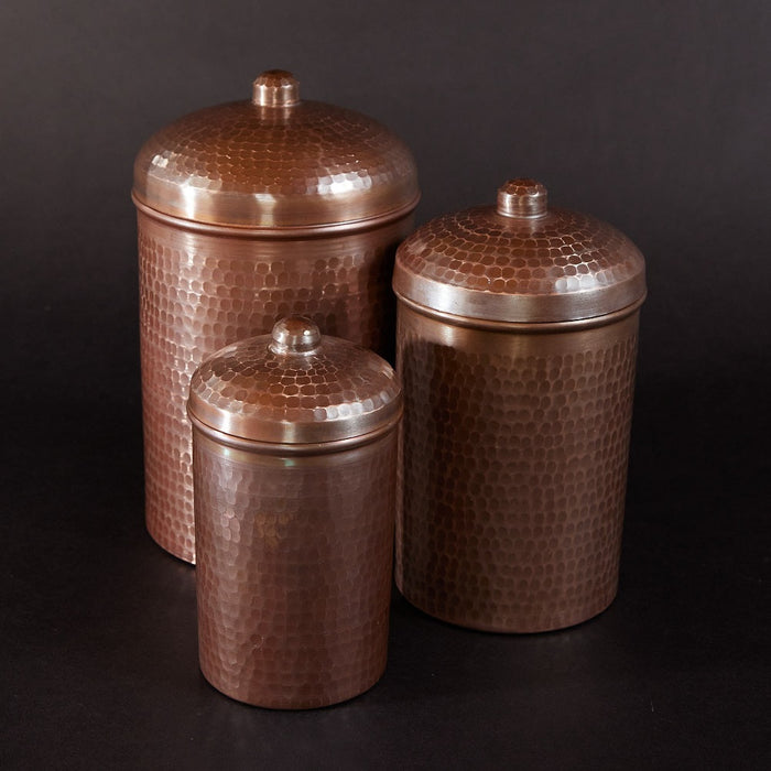 Sertodo 3 Piece Copper Canisters Kitchen Set