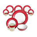 Spree Pattern White & Red 16 piece Dinnerware Set by HF Coors