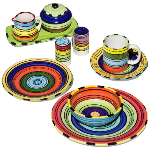 Acapulco Colorful Striped 12 piece Dinnerware Set by HF Coors